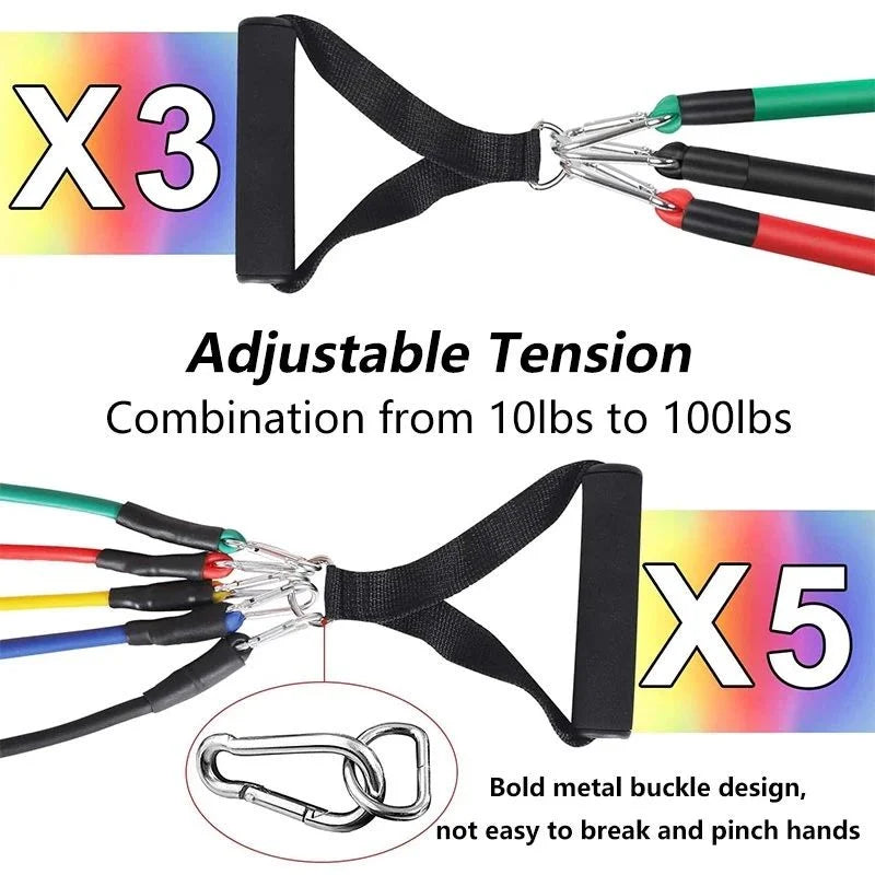 Power Exercise Resistance Band Set 5 In 1