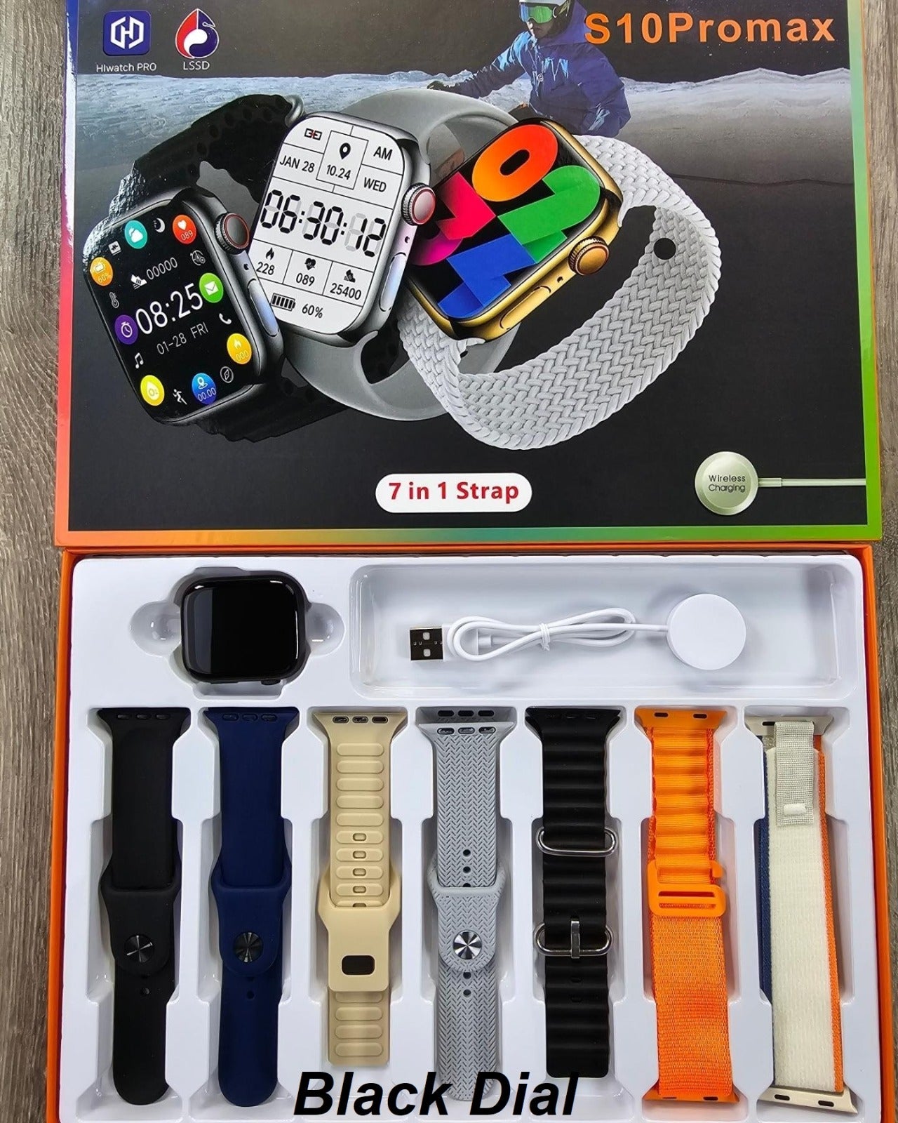 S10 Pro Max Series 9 Smartwatch – 7-in-1 Straps | HD Display | Bluetooth Calling | Music Control | Unisex