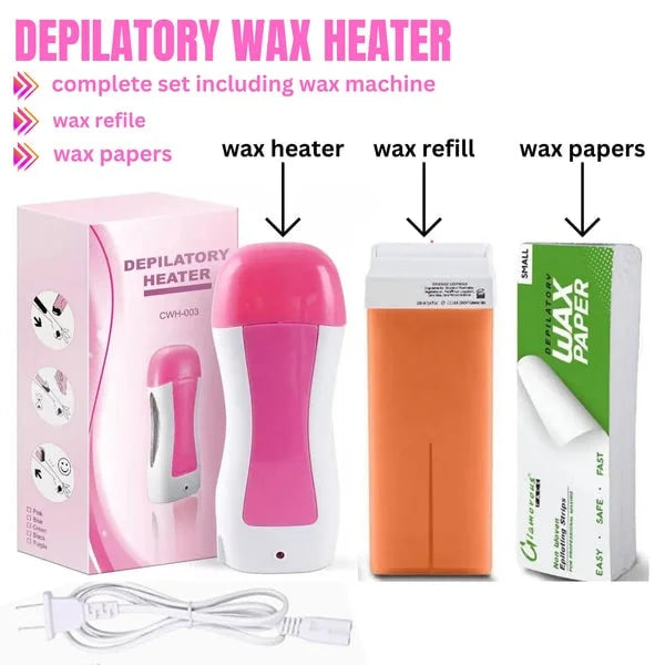 3 In 1 Wax Depilatory Refill Machine With Roller Wax