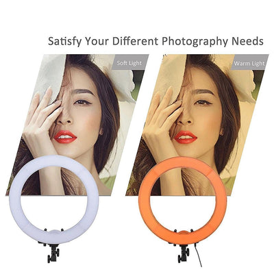 26CM Selfie LED Ring Light with Ball Head & Mobile Holder – 3-Color Brightness, Dimmable (Stand Not Included)