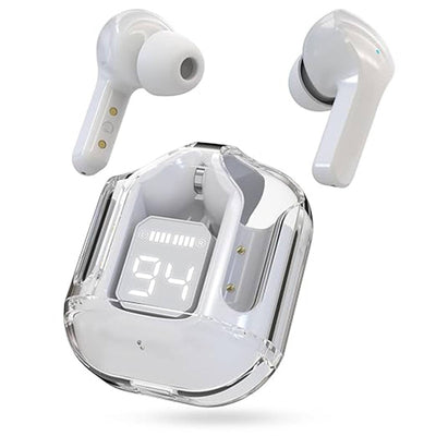 Air 31 TWS Wireless Earbuds – Transparent Bluetooth Earbuds, Airpods Style, Noise-Canceling, Premium Sound Quality with Free Pouch & Lanyard