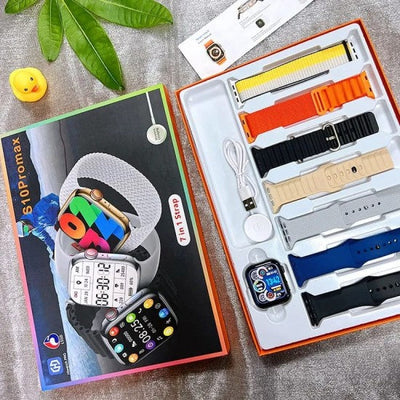 S10 Pro Max Series 9 Smartwatch – 7-in-1 Straps | HD Display | Bluetooth Calling | Music Control | Unisex
