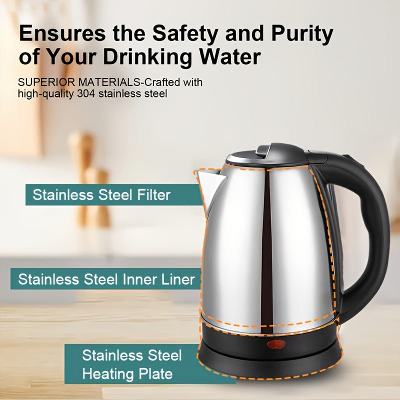 Premium Quality 2.0L Stainless Steel Electric Kettle – Fast Boil, Durable, and Efficient