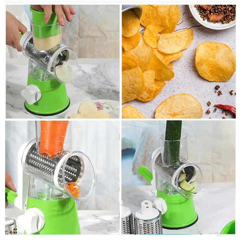 Multi-function 3 in 1 Drum Vegetable Cutter Slicer