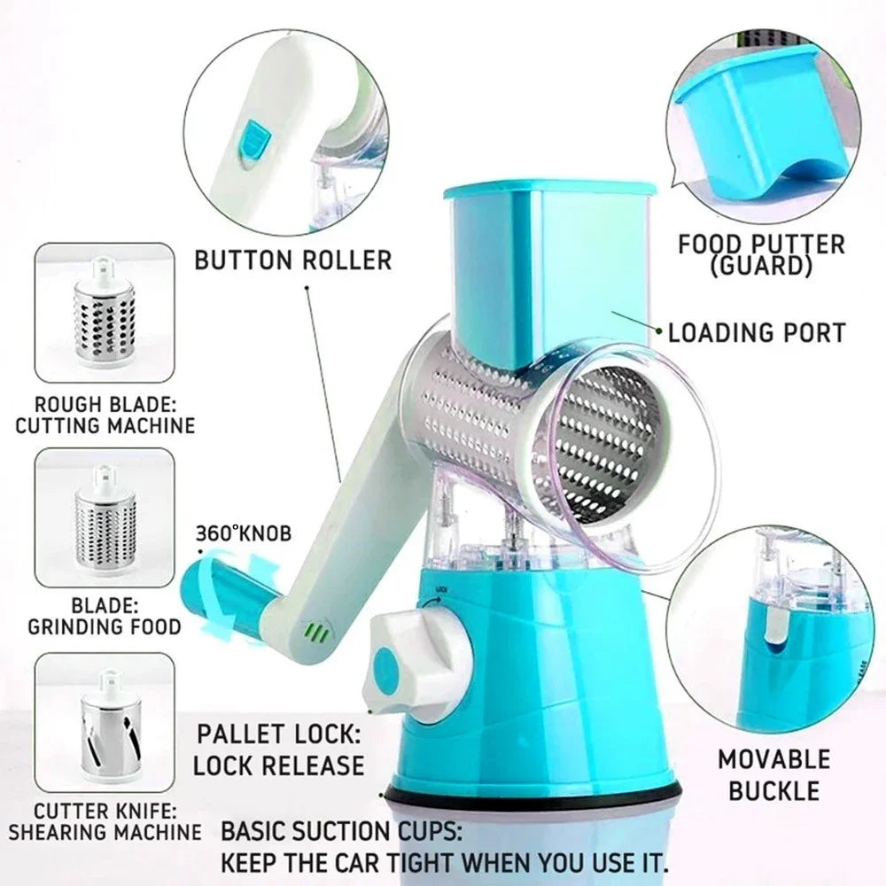 Multi-function 3 in 1 Drum Vegetable Cutter Slicer