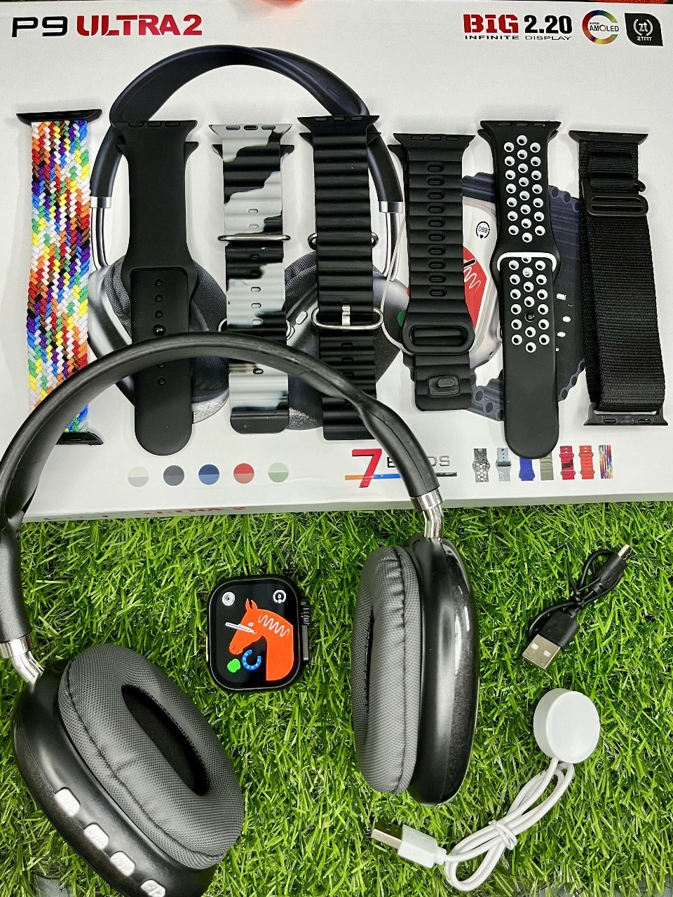 P9 Ultra 2 Smartwatch with High-Performance Headphones & 7 Customizable Straps – The Ultimate Wearable Experience