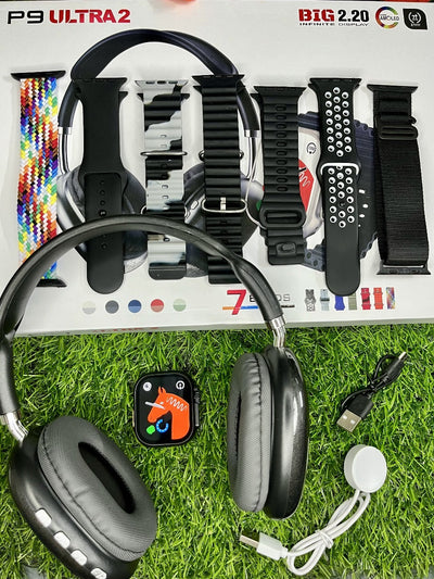 P9 Ultra 2 Smartwatch with High-Performance Headphones & 7 Customizable Straps – The Ultimate Wearable Experience